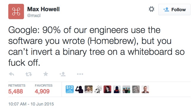 这天后，leetcode悄悄添加了一道叫invert binary tree 的题目