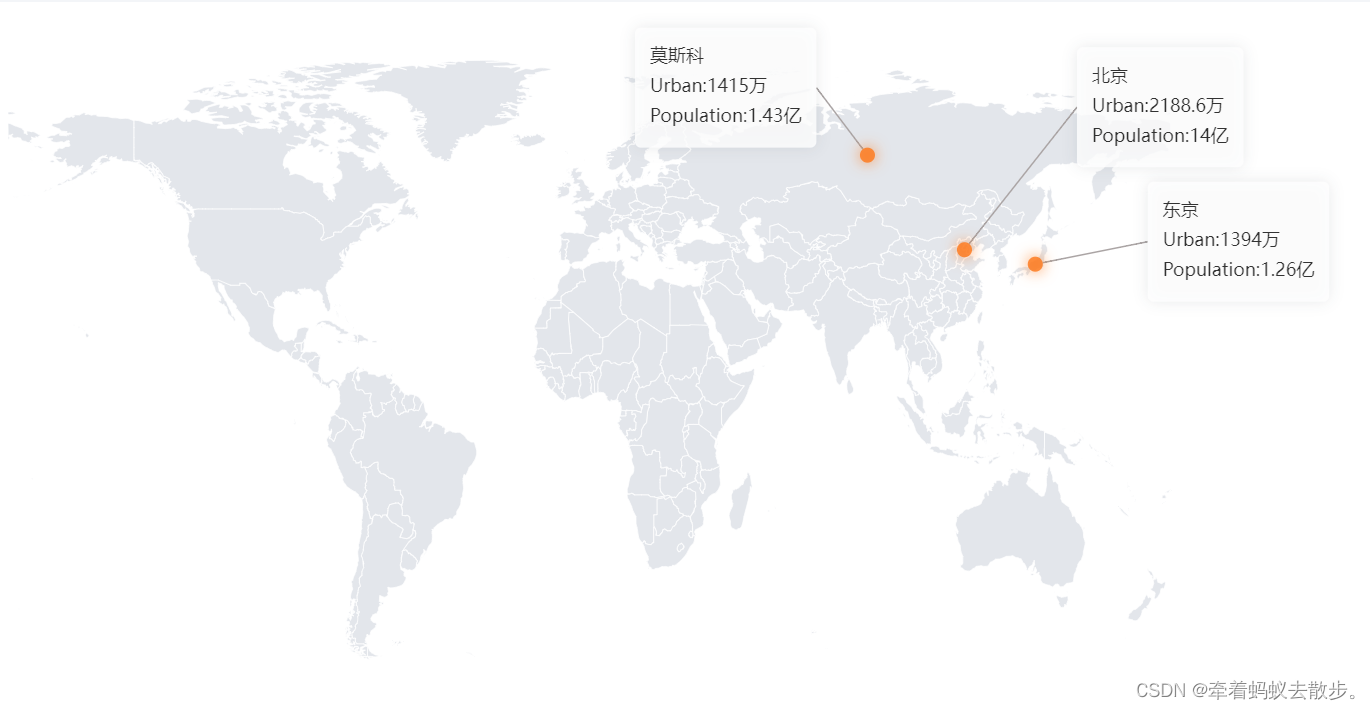 vue世界地图加中国地图，引导线， 默认显示多个tooltip