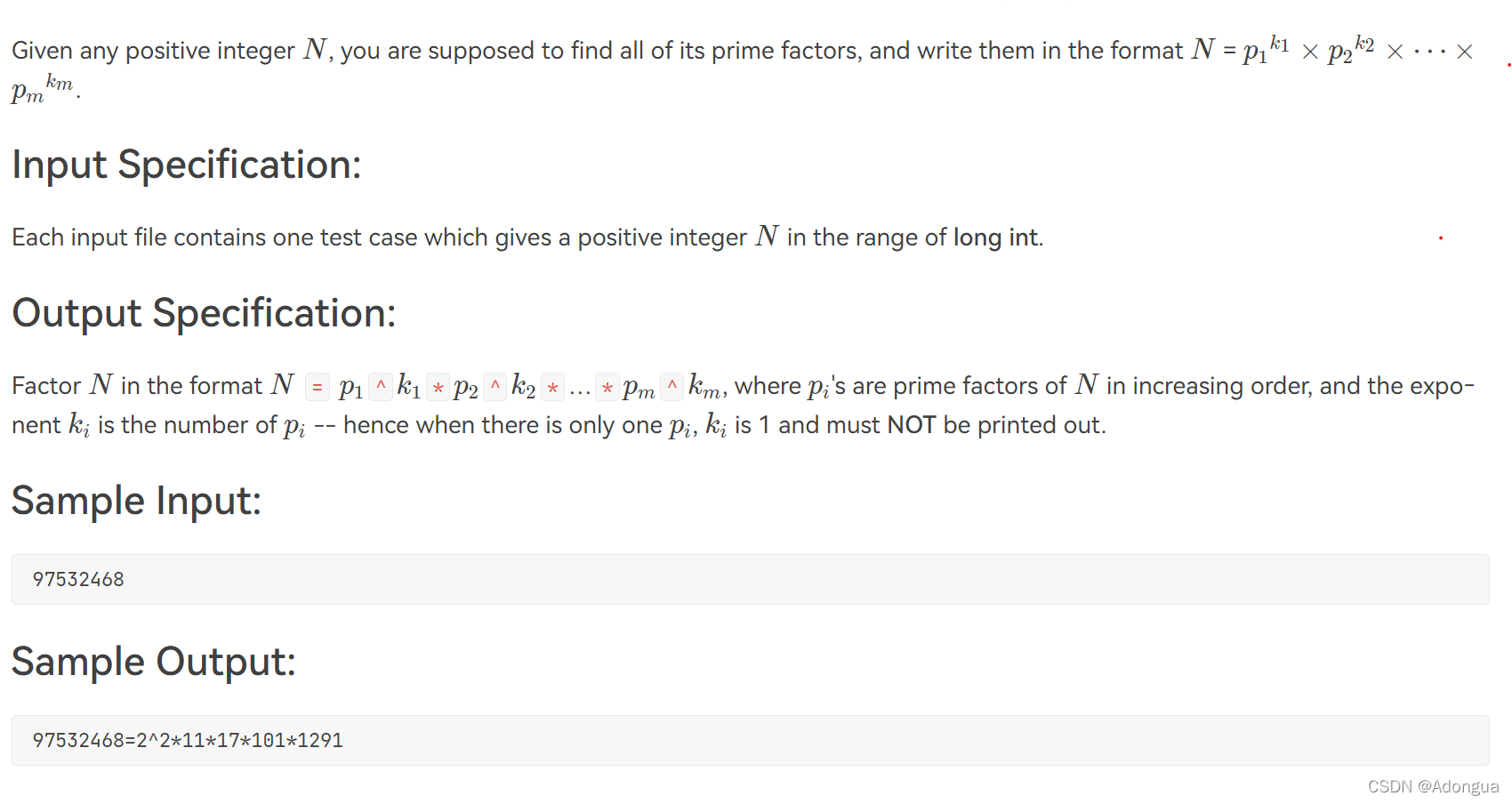 题232.pat甲级练习-1059 Prime Factors (25 分)