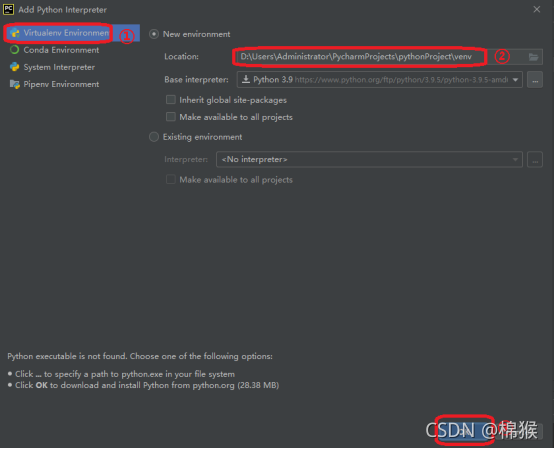Pycharm中显示Please select a valid Python Interpreter-CSDN博客