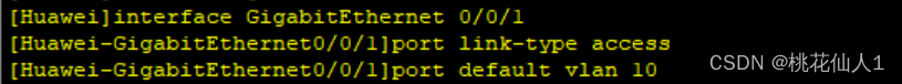 0/0/1配置access口，将VLAN10加入端口
