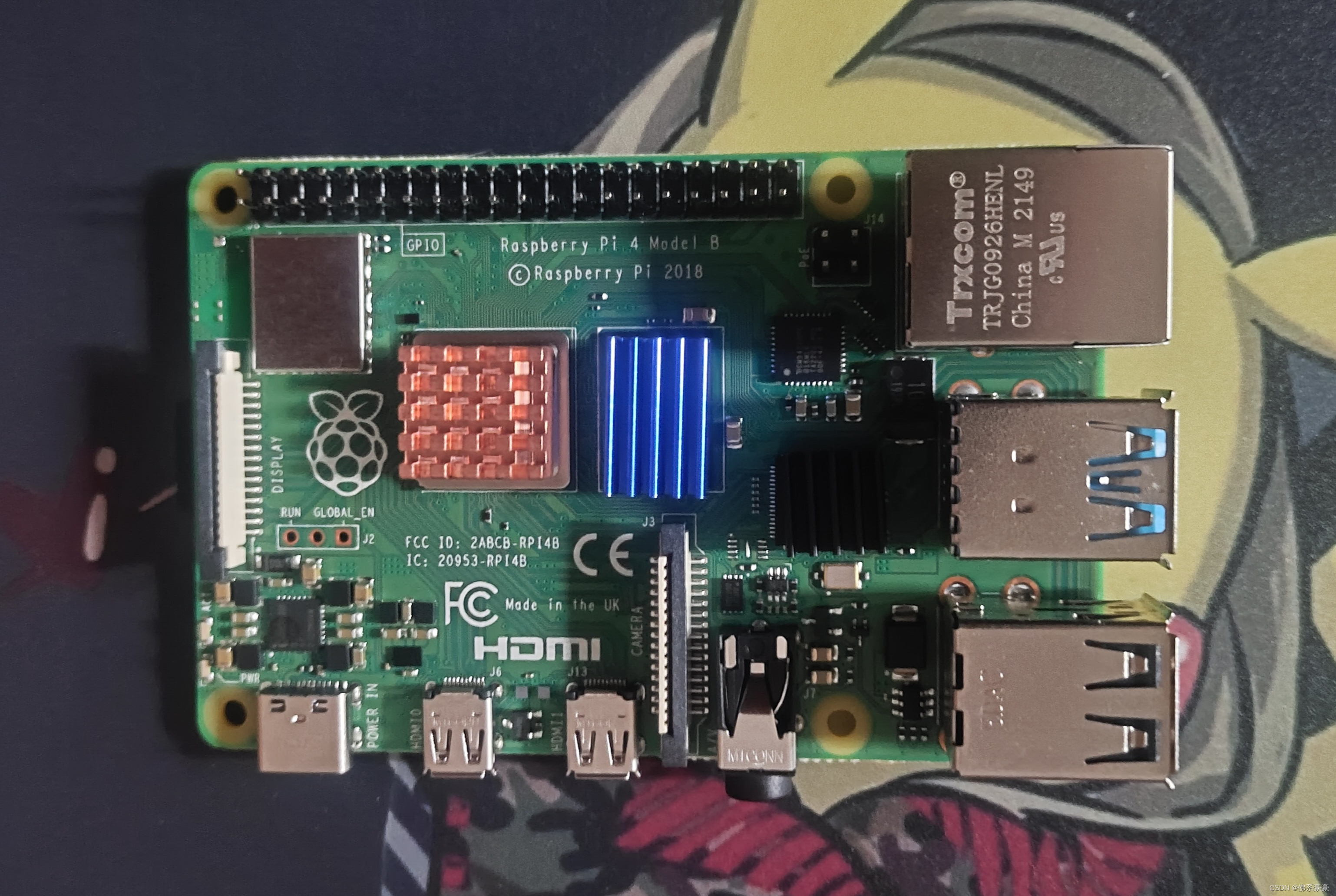 树莓派pi4b散热片安装方法