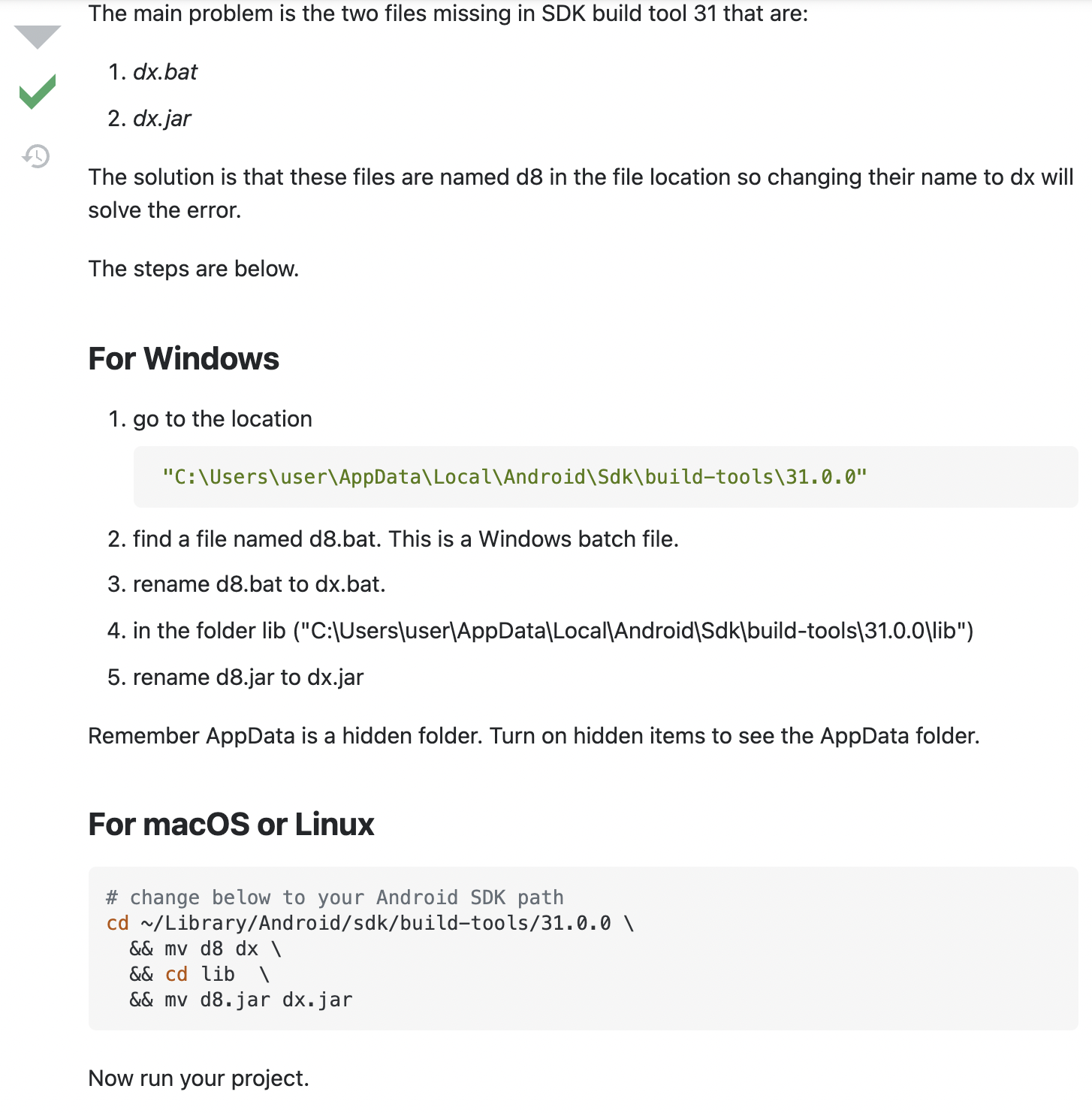 Installed Build Tools revision 31.0.0 is corrupted. Remove and install