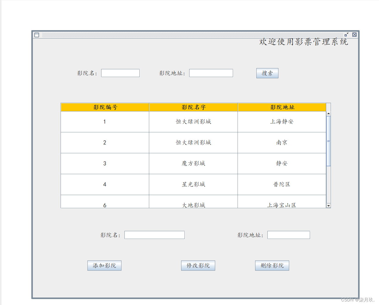 基于JavaSwing+MySQL的电影票购票管理系统