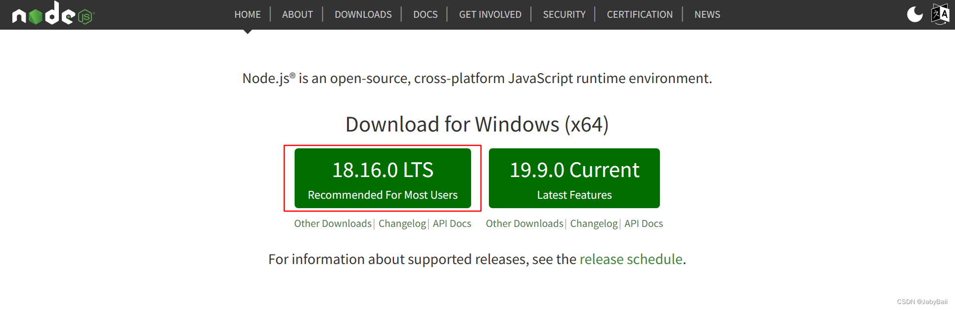 Choose a stable version