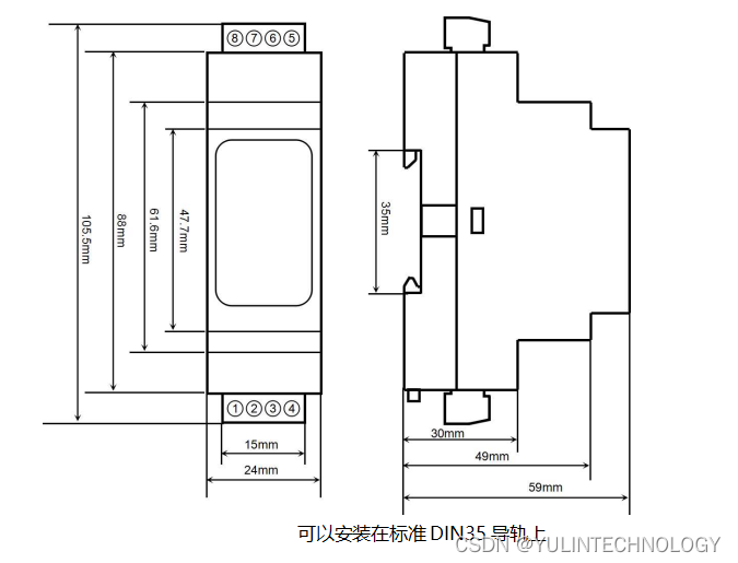 编码器脉冲信号测量2路DI高速计数器PNP/NPN转RS-485数据采集模块 解码转换成标准Modbus RTU协议 YL150-485