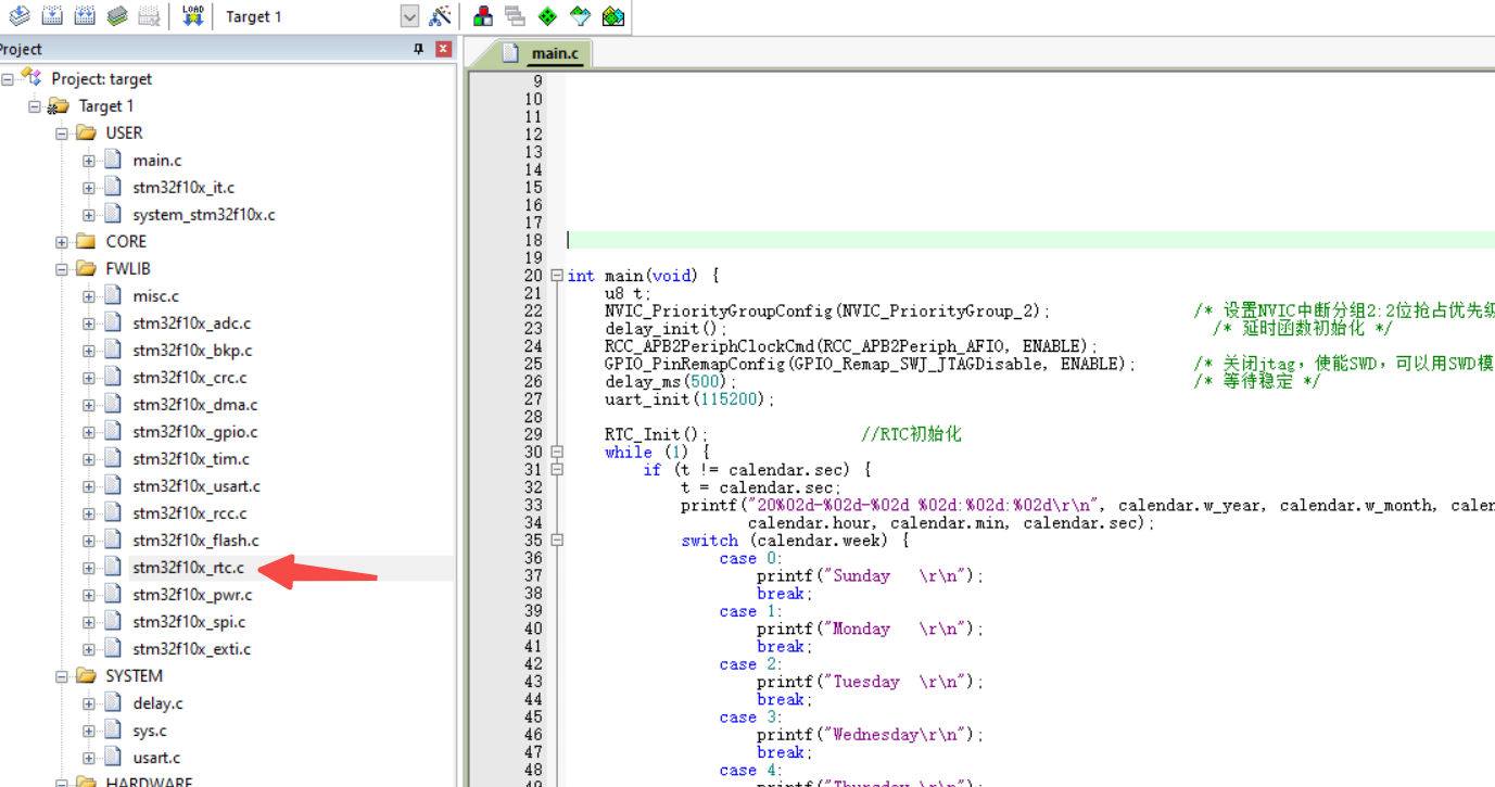 【单片机】STM32单片机，RTC实时时钟，STM32F103C8T6，程序，万年历，数字时钟