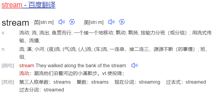 英语单词stream