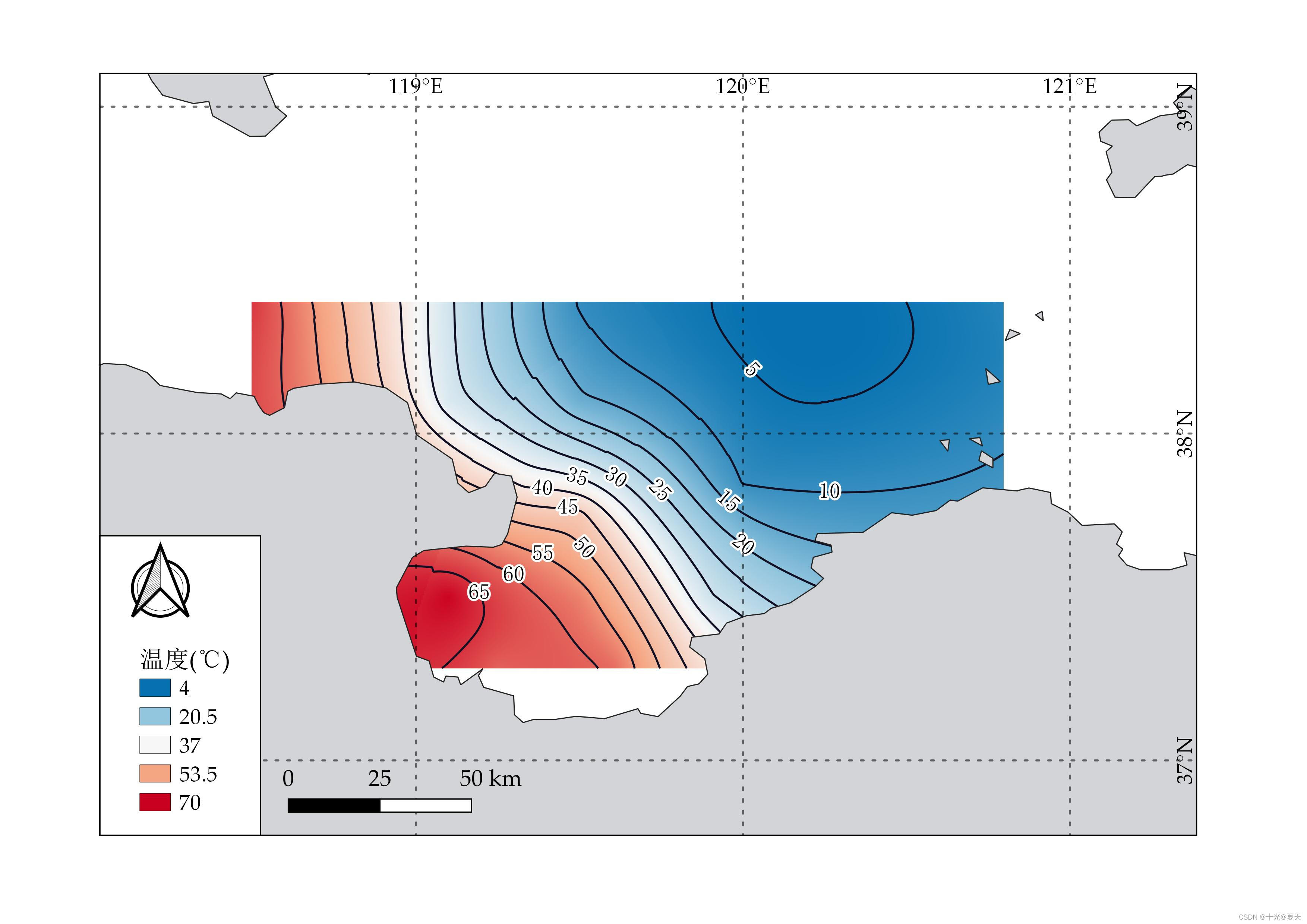 利用arcgis和qgis画等值线图_arcgis 反距离插值 绘制等值线-csdn博客