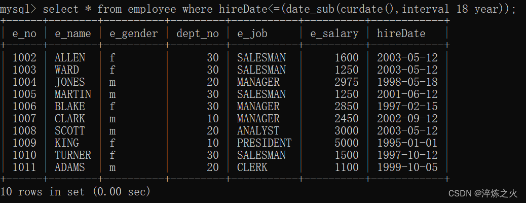 MYSQL:查询数据