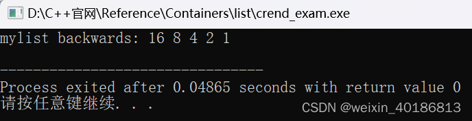 C++ Reference: Standard C++ Library reference: Containers: list: list: crend