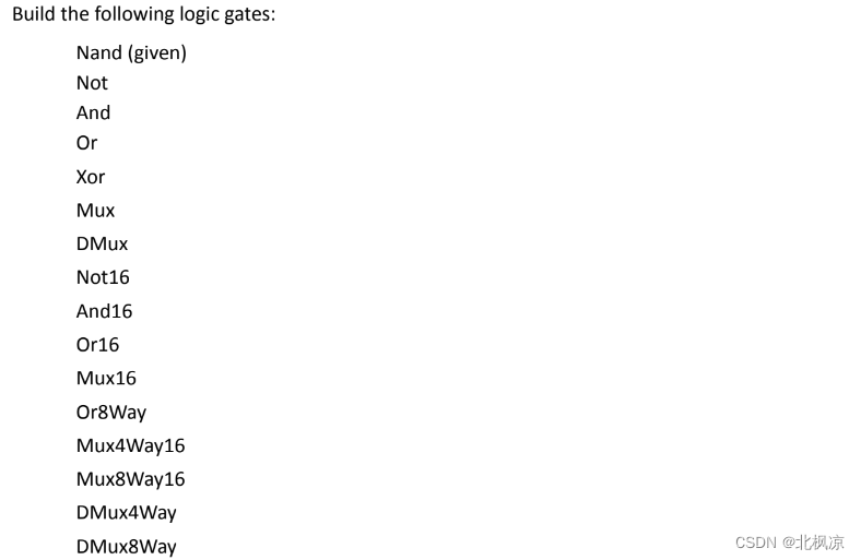 Project1：Boolean Logic