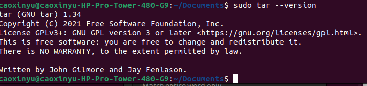 ubuntu22.0.4 tar命令不管用