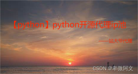 【python】python开源代理ip池