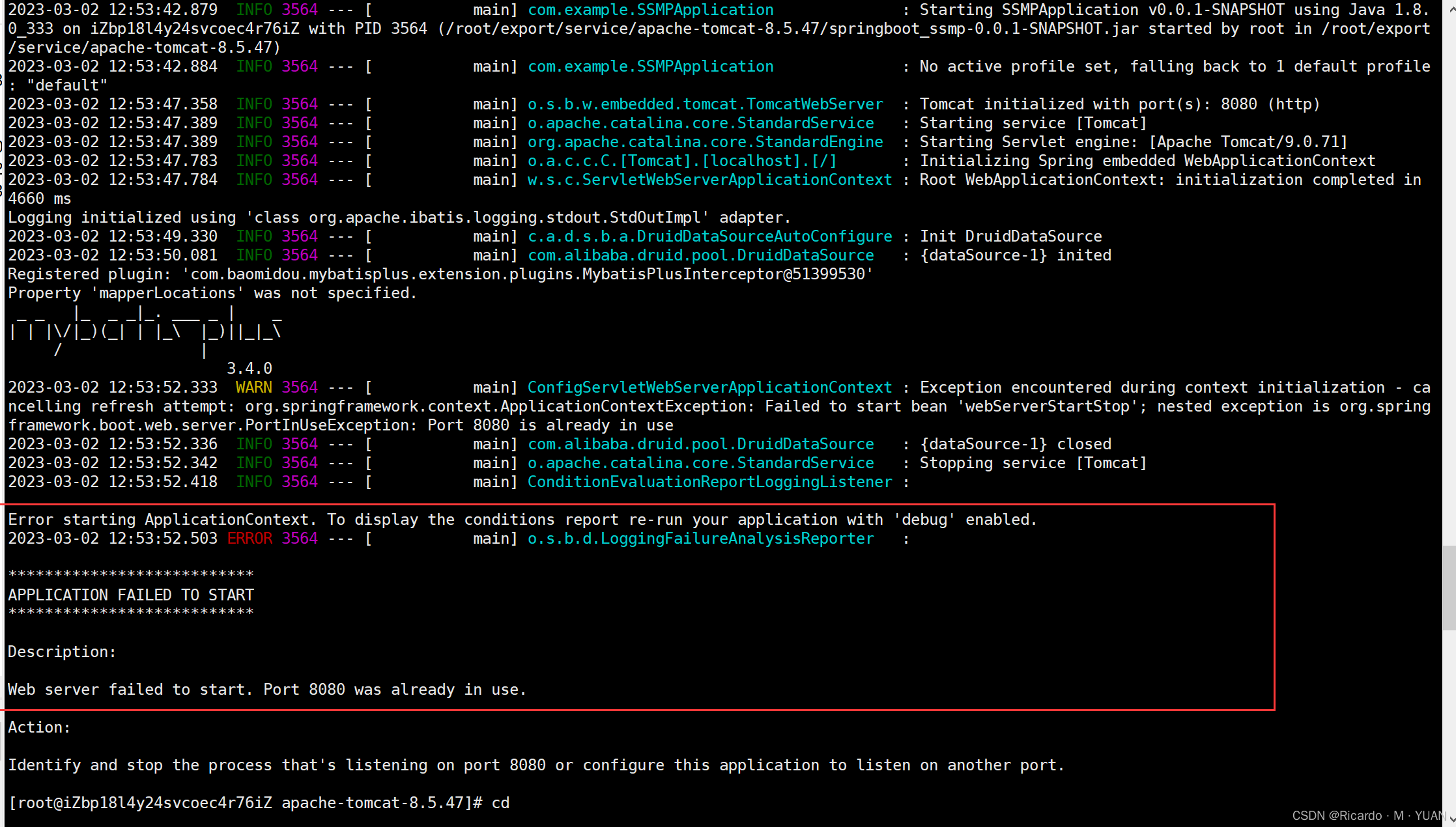 Troubleshooting Java Struts 6 App Startup Errors in Tomcat - Error starting ApplicationContext. To display the conditions report re