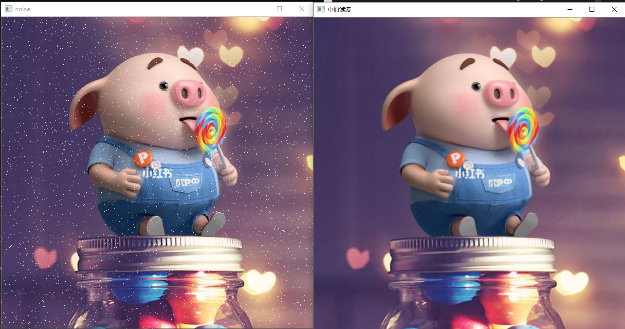 Third, OpenCV filter - Python implementation (mean filter, block ...