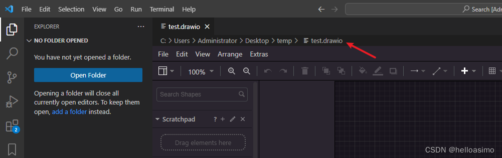 vscode下drawio无法使用