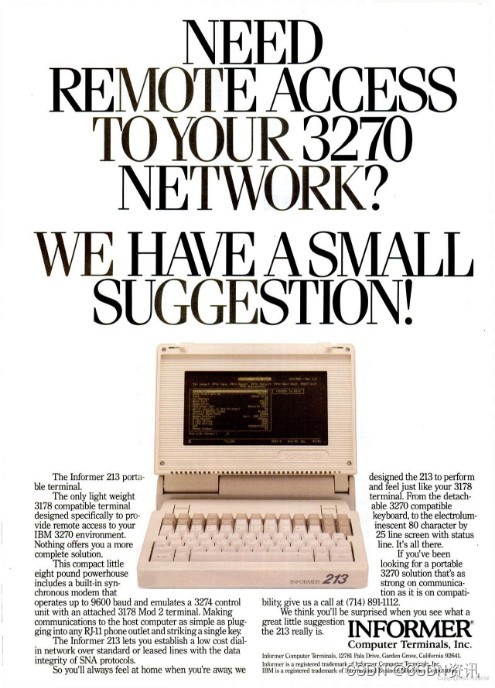 Informer 213的广告，来源Dator Museum