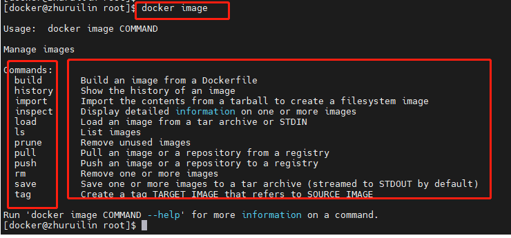 docker image命令