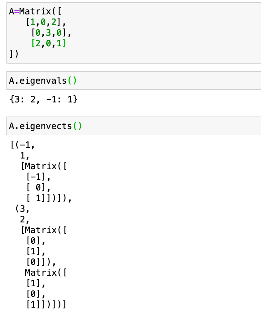 python之sympy库--在线性代数领域的应用