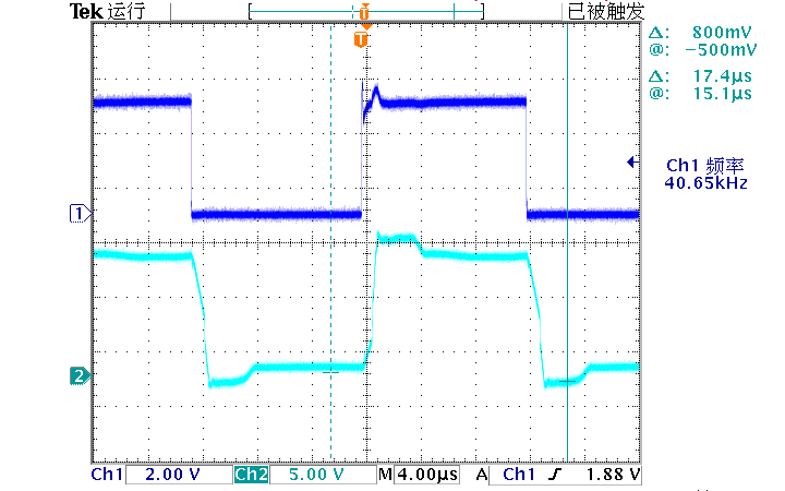 ▲ Figure 2.4.2 The output waveform after the ultrasonic plate is applied
