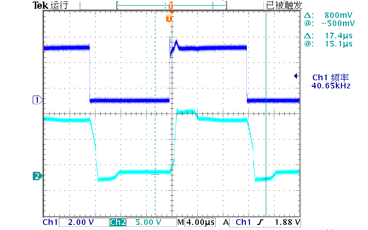 ▲ 图2.4.2 超声波板施加上之后输出的波形