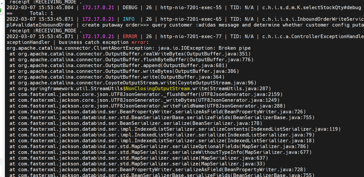 org.apache.catalina.connector.ClientAbortException java.io.IOException