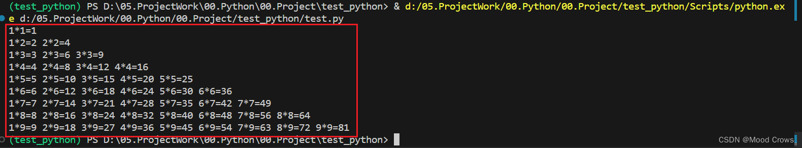 Python——利用列表推导式实现乘法口诀