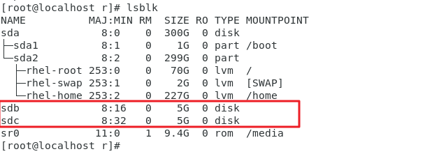 在vmware中给linux添加硬盘