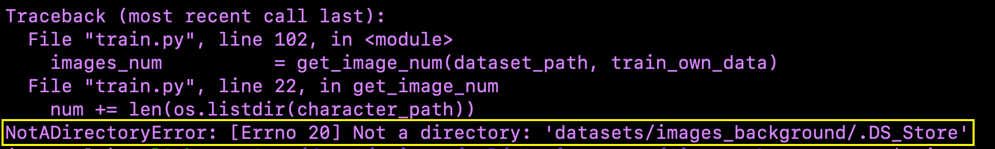 【Mac系统M1芯片 NotADirectoryError: [Errno 20] .DS_Store Not a directory:亲测有效的解决方法】