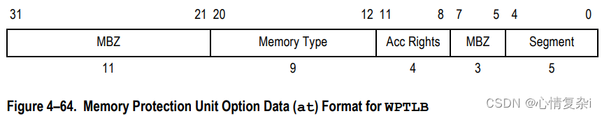 Memory Protection Unit Option Data (at) Format for WPTLB