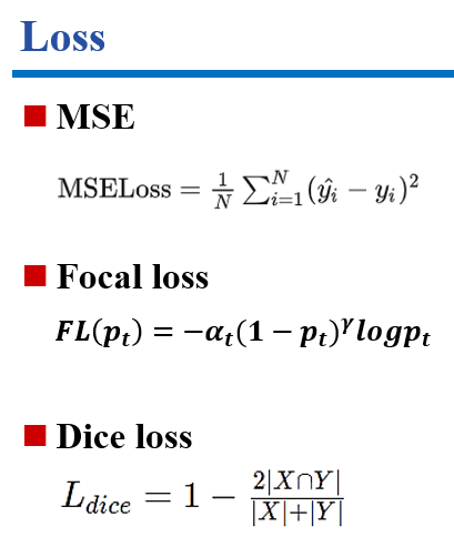 模型训练中使用到的Loss