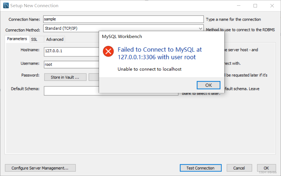 Mysql Workbench中Unable To Connect To Localhost-CSDN博客