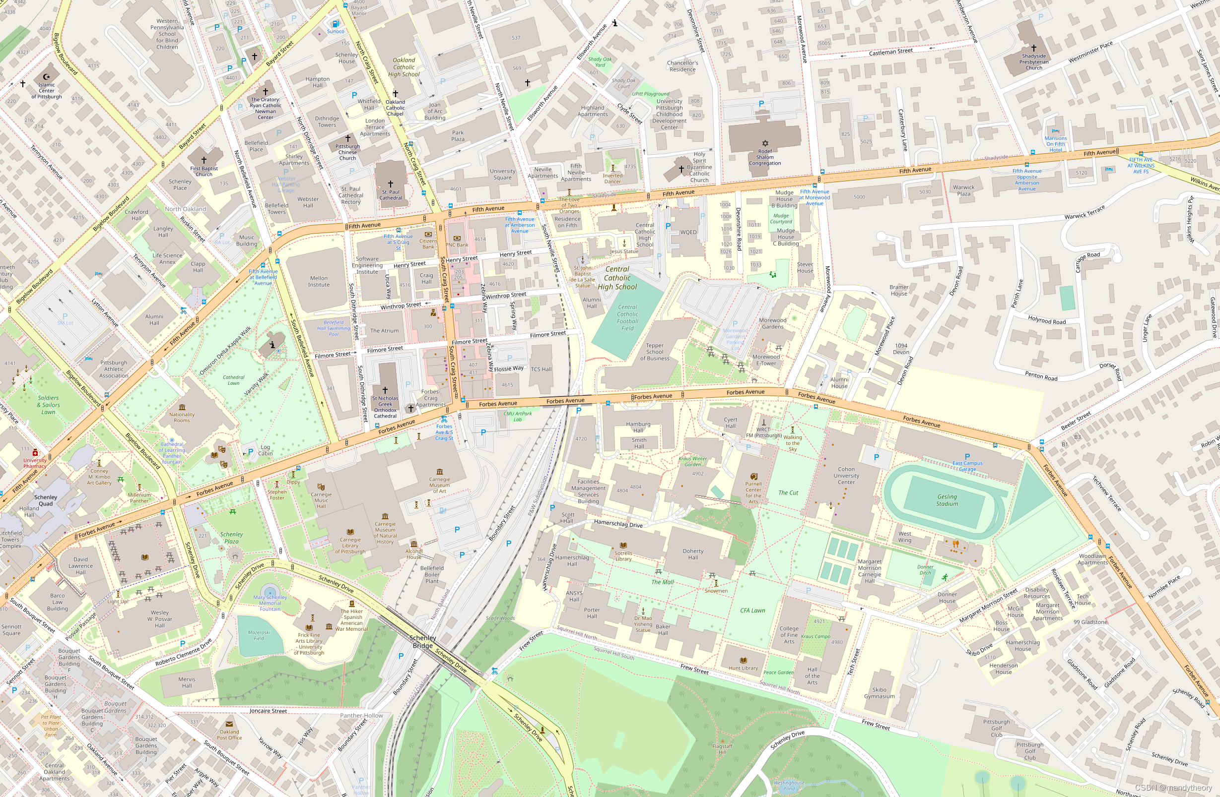 CMU Map tile on OSM