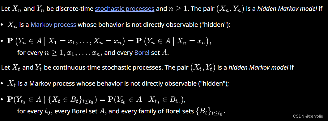 definition of HMM by wikipedia