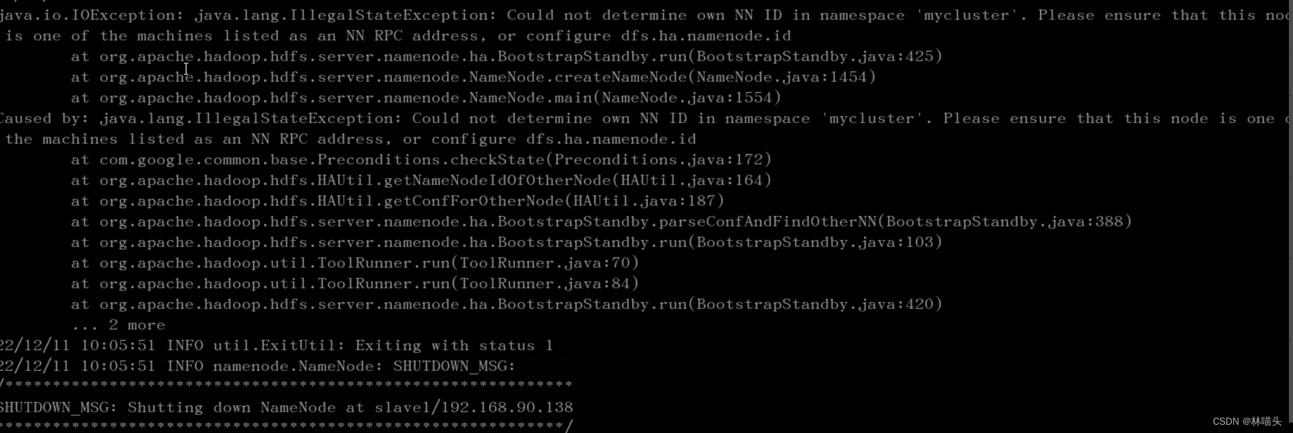 Could not determine own NN ID in