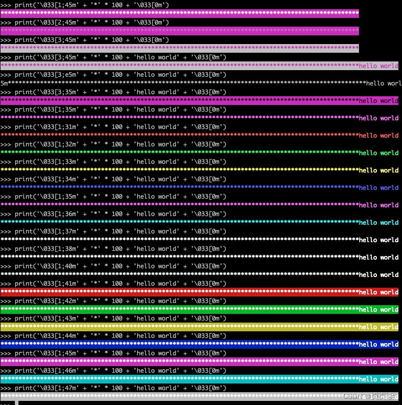 ANSI 转义序列使用 - 定义终端打印字体的属性(颜色、粗体、斜体、背景等)_ansi控制字体颜色-CSDN博客