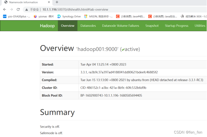 Centos7安装Hadoop3.3.1(单机版本)