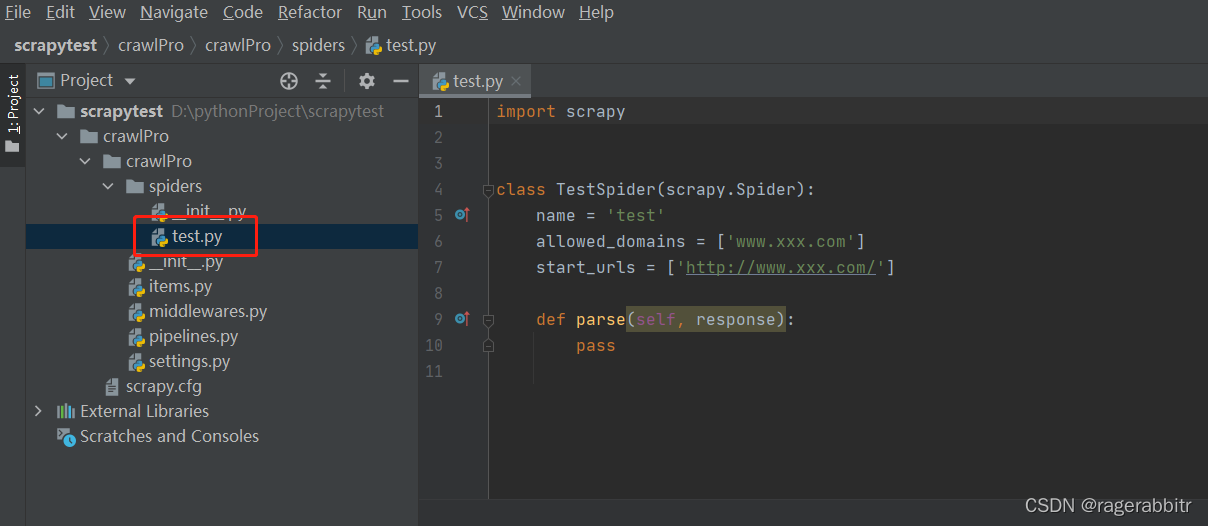 python的scrapy工程的创建步骤_python创建scrapy项目_ragerabbitr的博客-CSDN博客