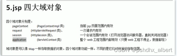 [外链图片转存失败,源站可能有防盗链机制,建议将图片保存下来直接上传(img-yu9fDKAp-1692847792829)(picture/jsp的四大域对象的存储范围.png)]