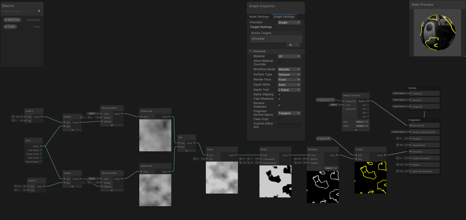 Unity之ShaderGraph如何实现触电电流效果