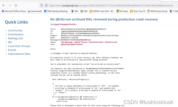 Postgresql的一个bug_涉及归档和pg_wal