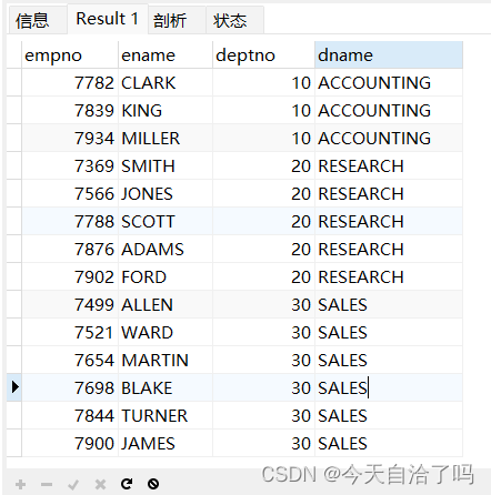 【MySQL】交叉连接、自然连接和内连接查询