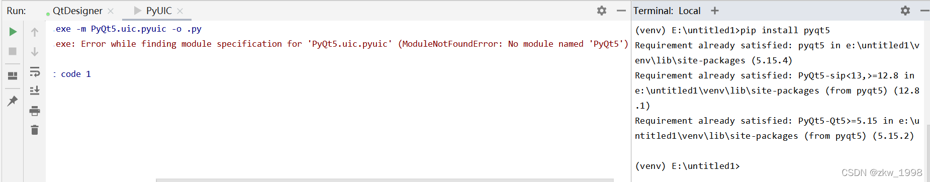 Pycharm-Error while finding module specification for ‘PyQt5.uic.pyuic ...