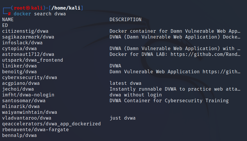 kalilinux docker