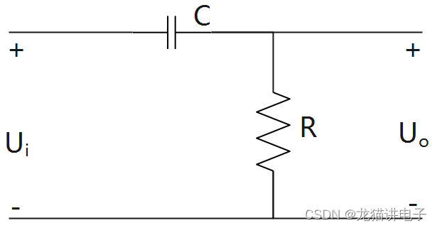 无源单级RC高通滤波器