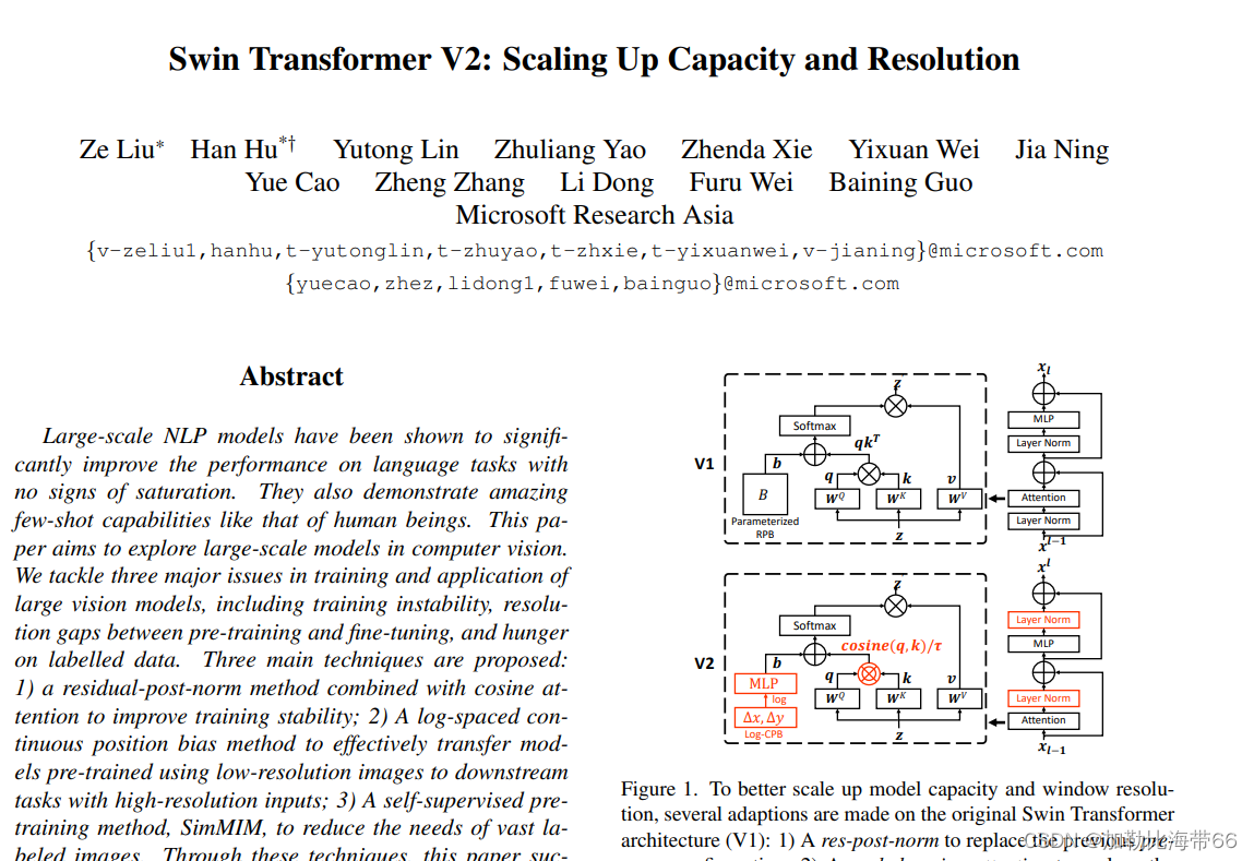 目标检测算法——YOLOv5/YOLOv7改进之结合Swin Transformer V2（涨点神器）