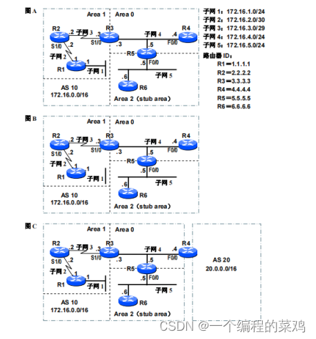 OSPF的多区域特性 （电子科技大学TCP/IP实验三）
