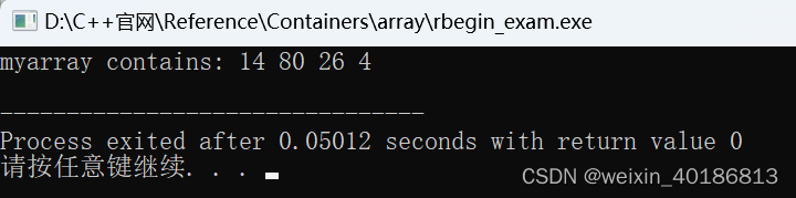 C++ Reference: Standard C++ Library reference: Containers: array: array: rbegin