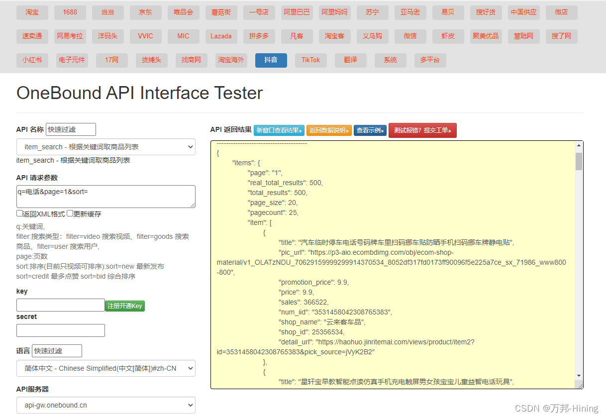 美国抖音api接码